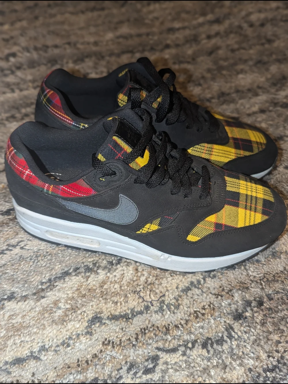 Nike Women’s Black, Yellow & Red Plaid Athletic Sneakers